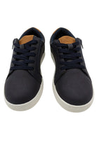 Front angle of Lex boys navy shoes