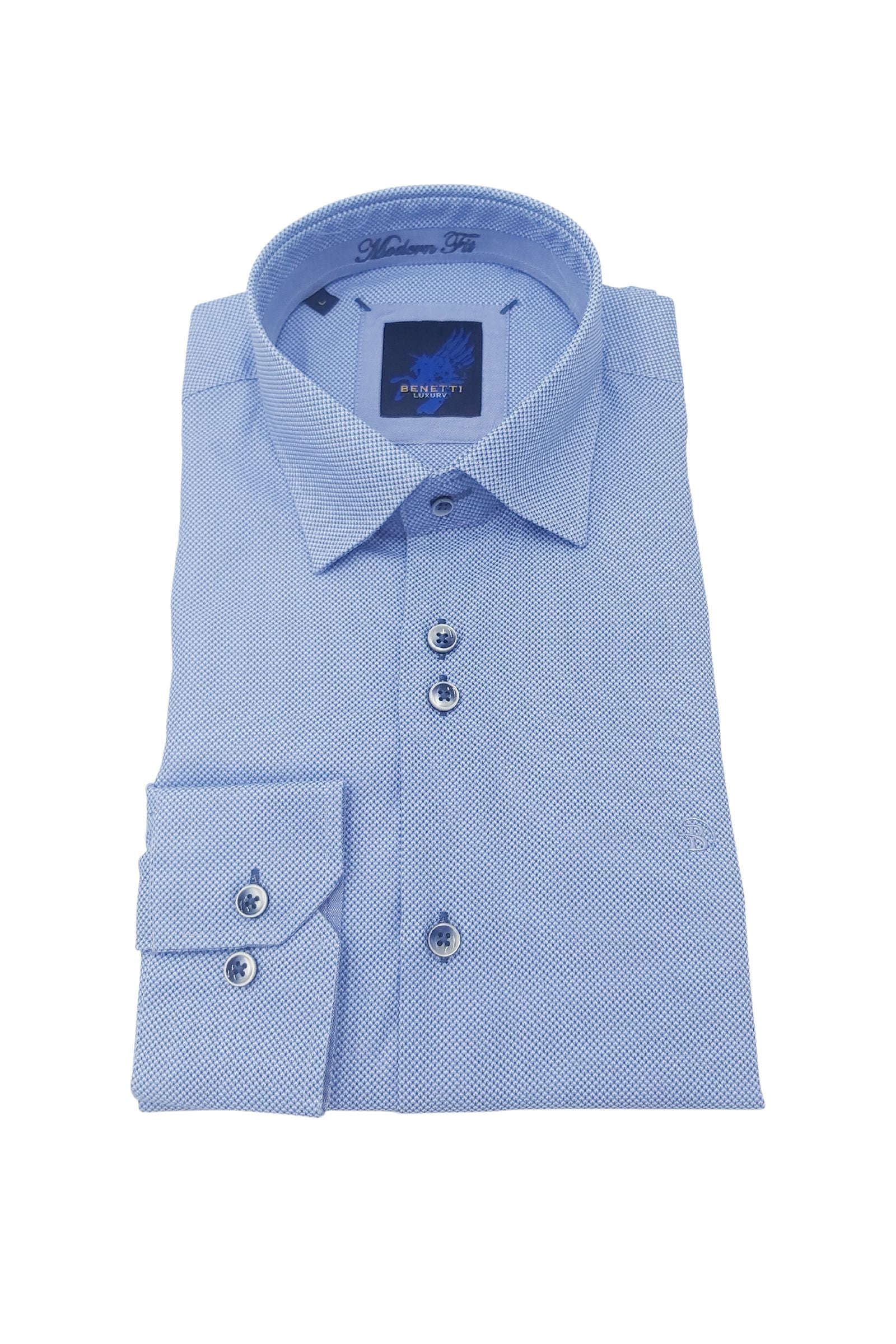 Men's Yang Long Sleeve Shirt - Blue-Front View