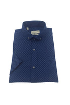 tom penn Tom Penn Short Sleeve Shirt Navy Dimond Pattern Navy front view