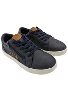 Front view of Lex boys navy dress shoes