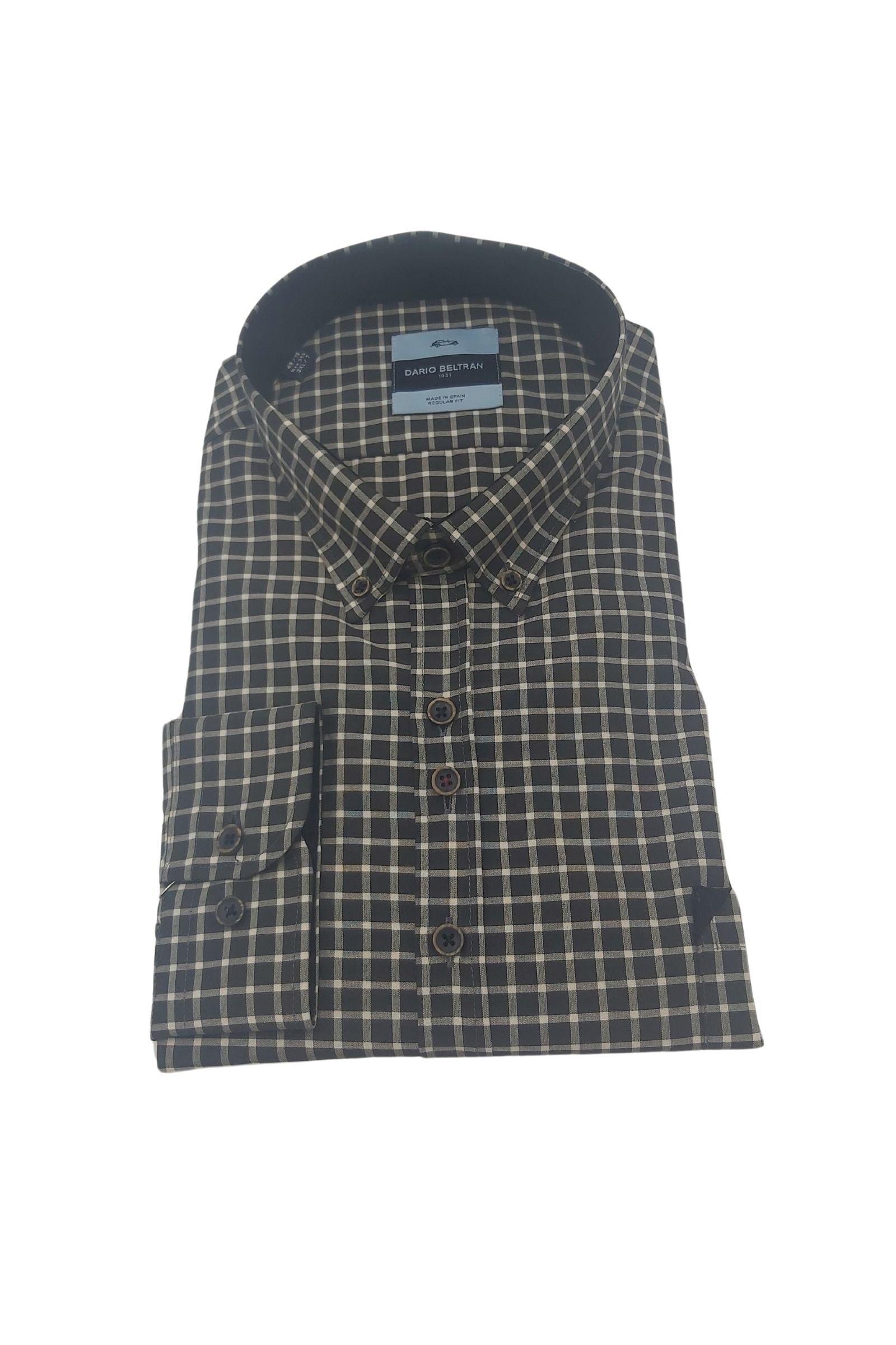 DARIO BELTRAN Noceda Black Check Shirt Black front view