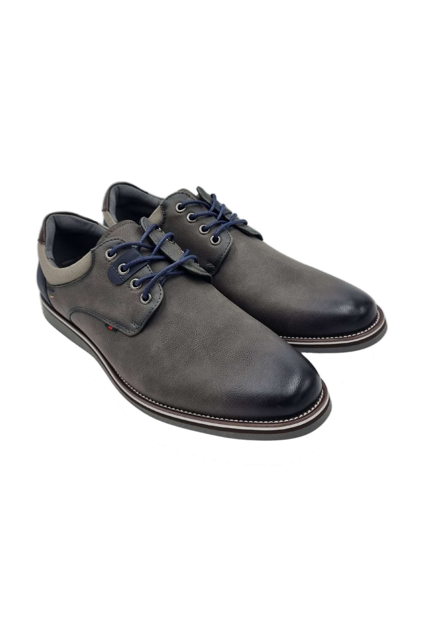 Men's Dolphman Lace Up Grey Shoe-Side View