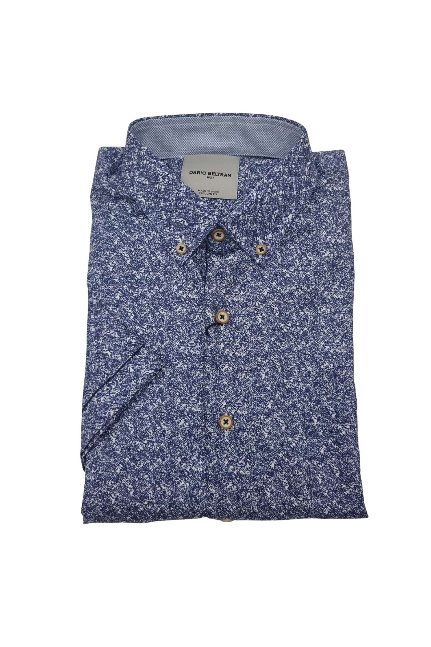 DARIO BELTRAN Galindo Blue/White Short Sleeve Shirt Blue/White front view