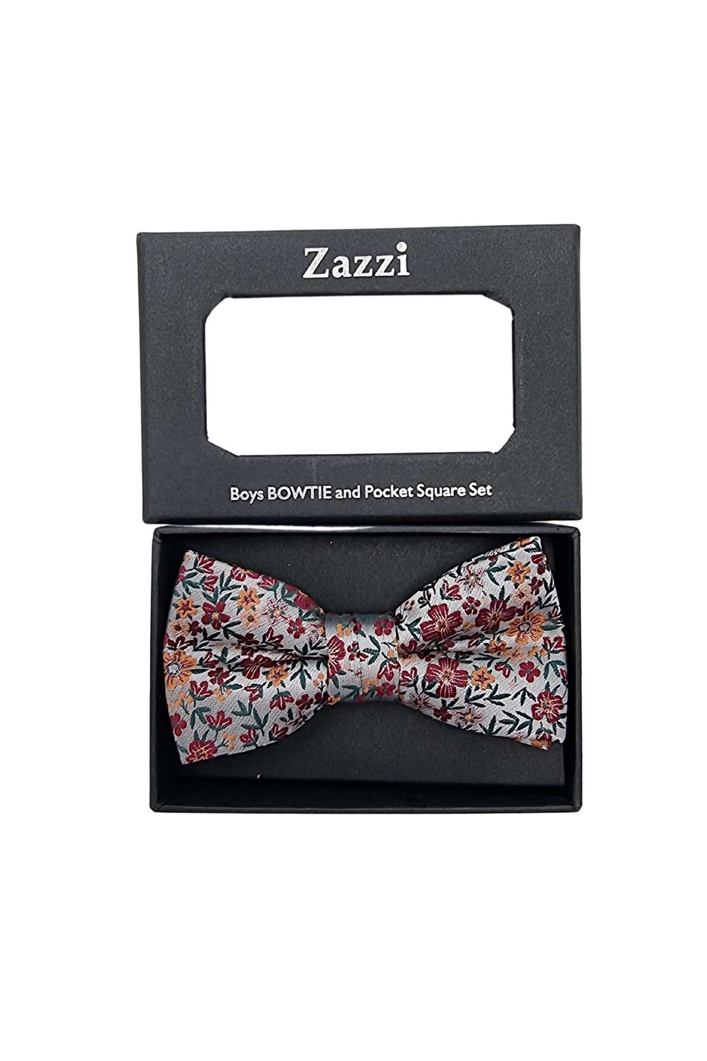 Zazzi Boys Beige/Orange/Burgundy Bow Tie Set