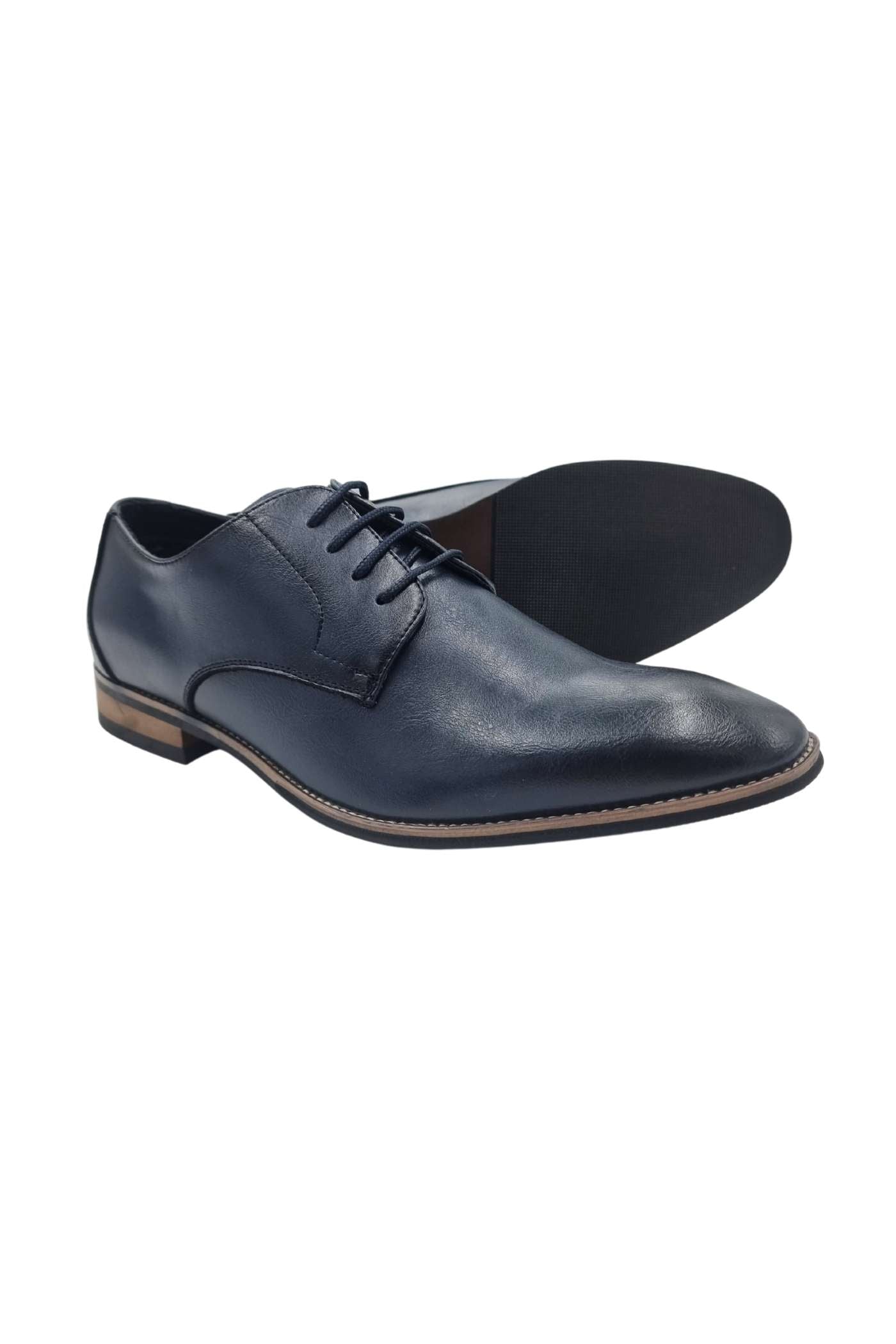 Men's Soho Navy Leather Shoe-Sole View