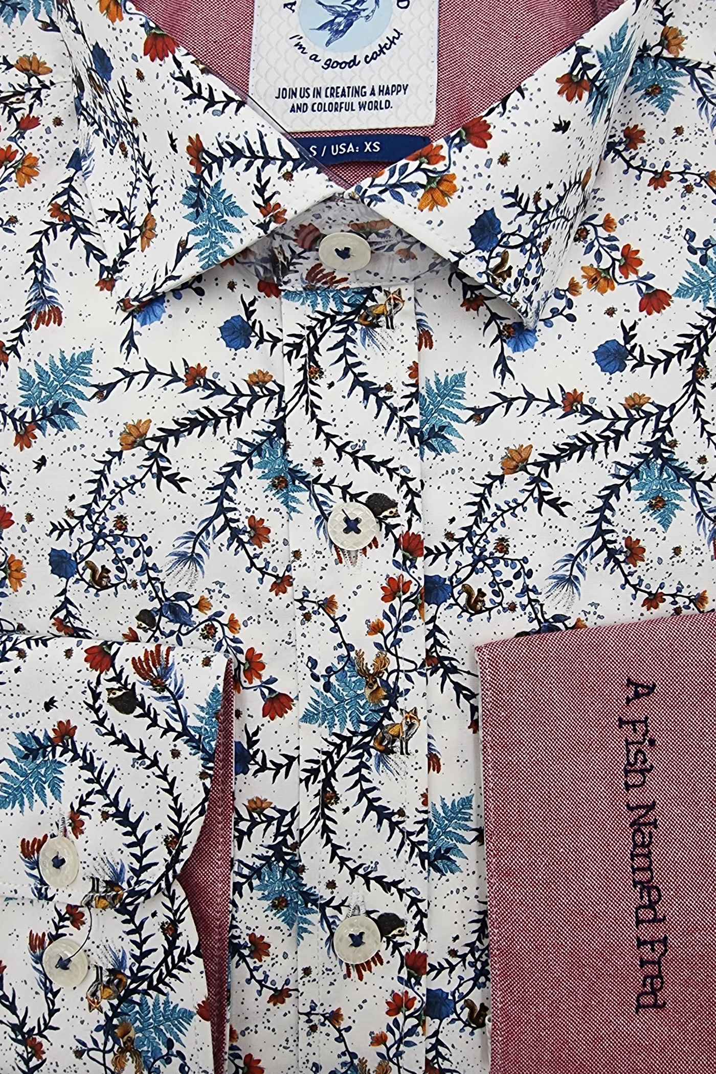 Multi Colour Shirt With Forest/Animal Pattern-Sleeve View