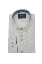 6TH SENSE Button Down Green/Blue Square Print Shirt Green/Blue front view