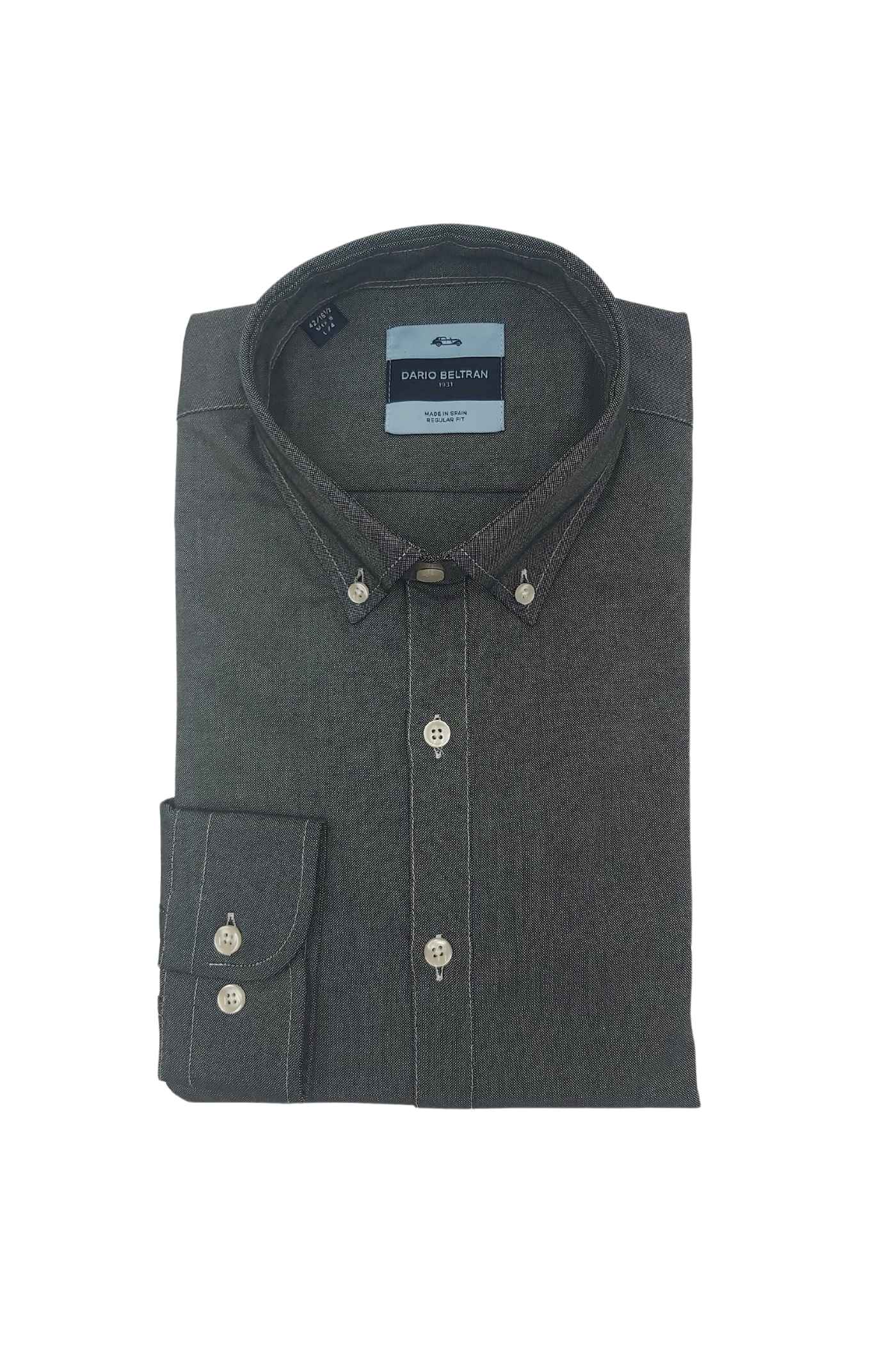 DARIO BELTRAN Zamina Dark Grey Long Sleeve Shirt Grey front view