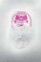 FASHION LAYER Frilly White Christening Socks WHITE model front view