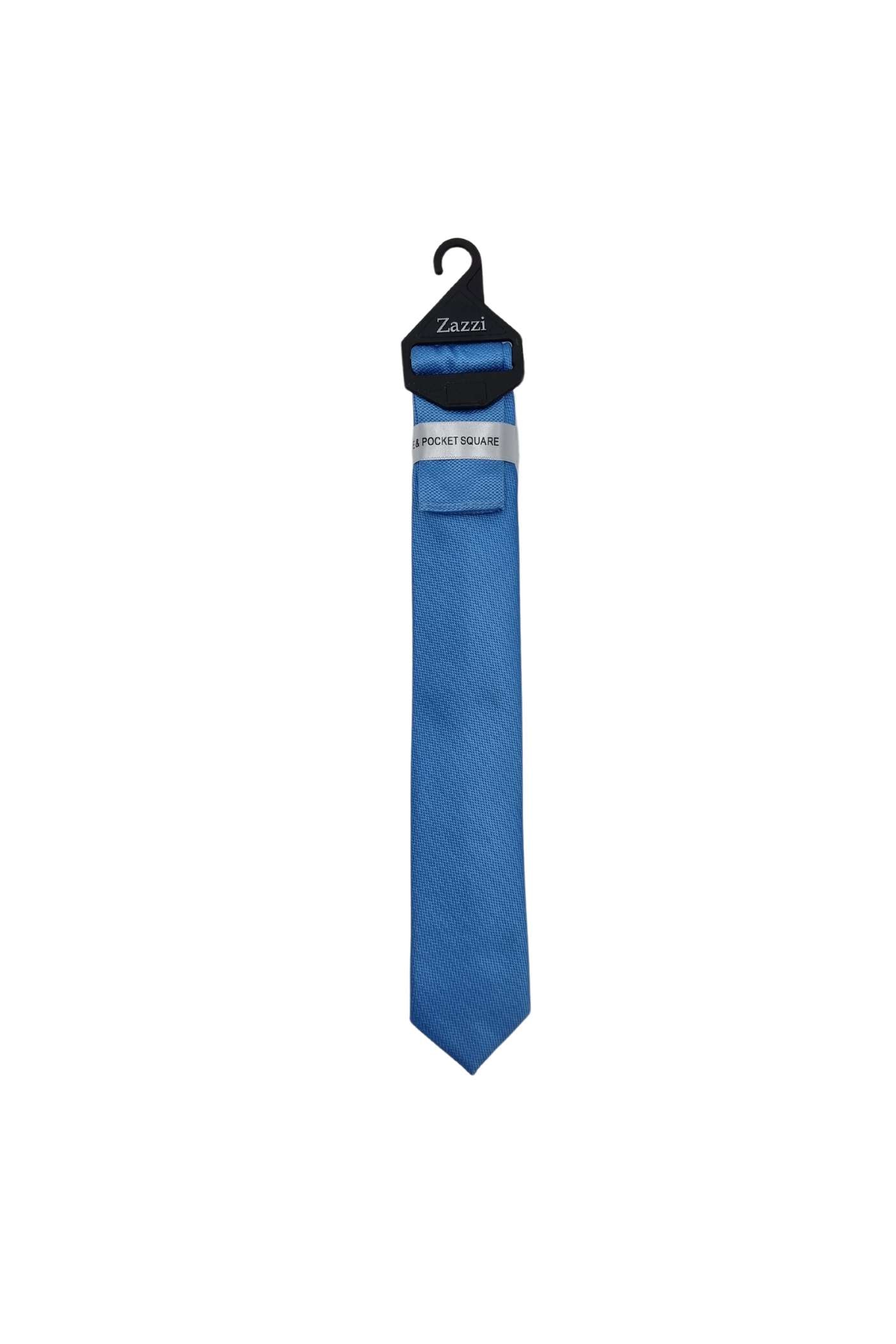 Zazzi Boyswear Kid Boys Sky Blue Tie & Pocket Square SKY BLUE front view