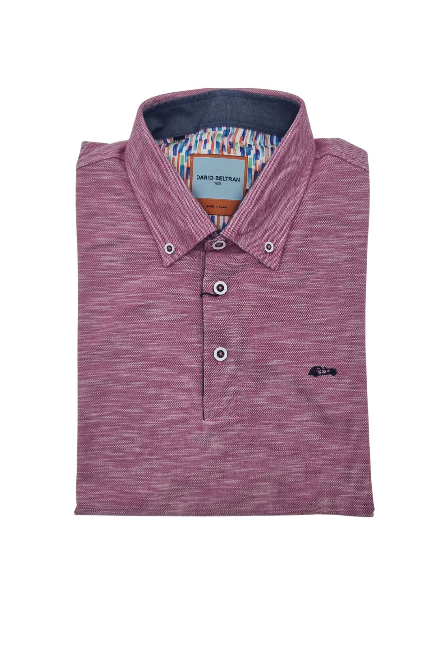 Men's Pink Short Sleeve Polo-Front View