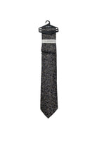 Zazzi Floral Tie & Pocket Square - Black/Gold Black/Gold front view