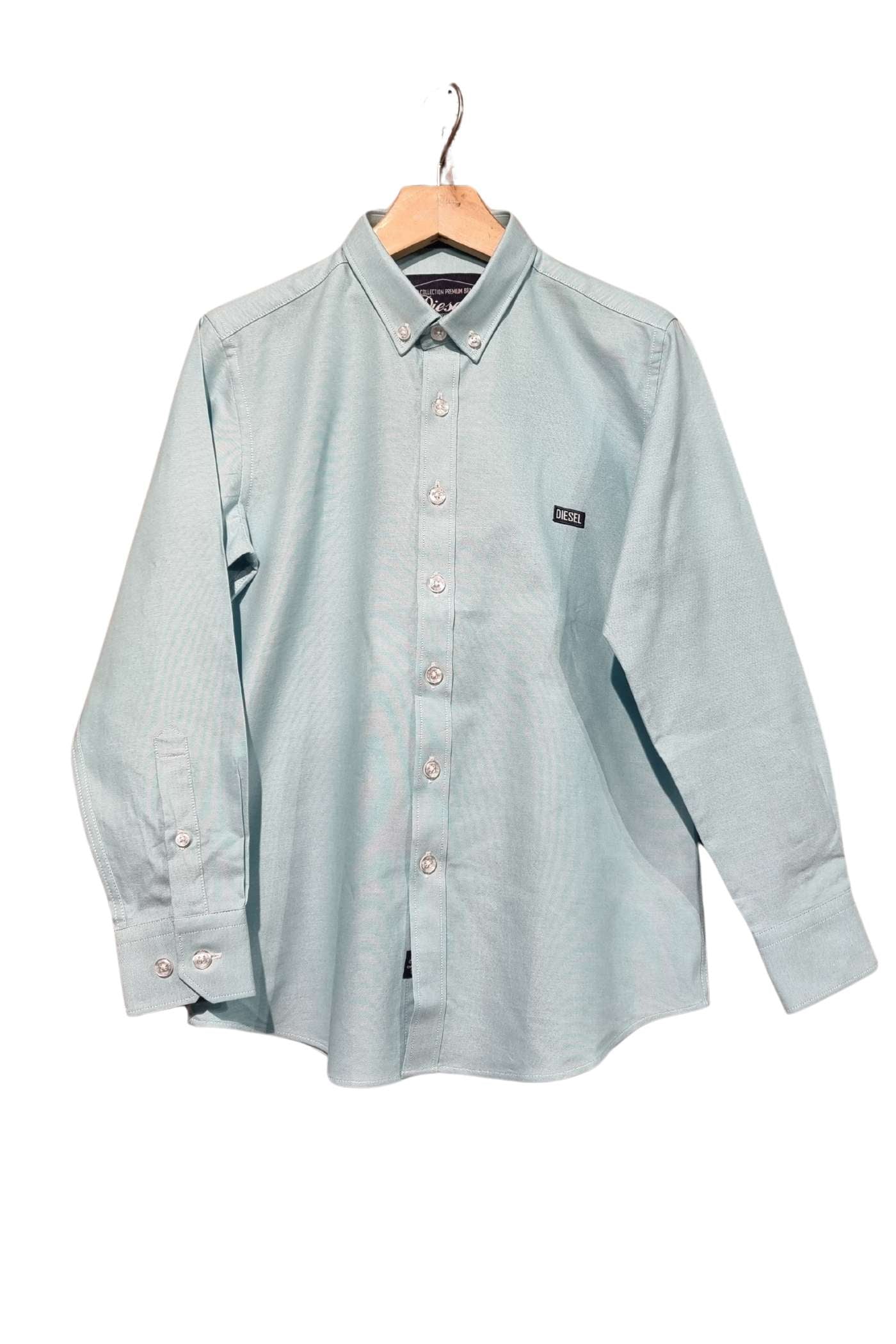 Boy's Jones Green Oxford Shirt-Front View