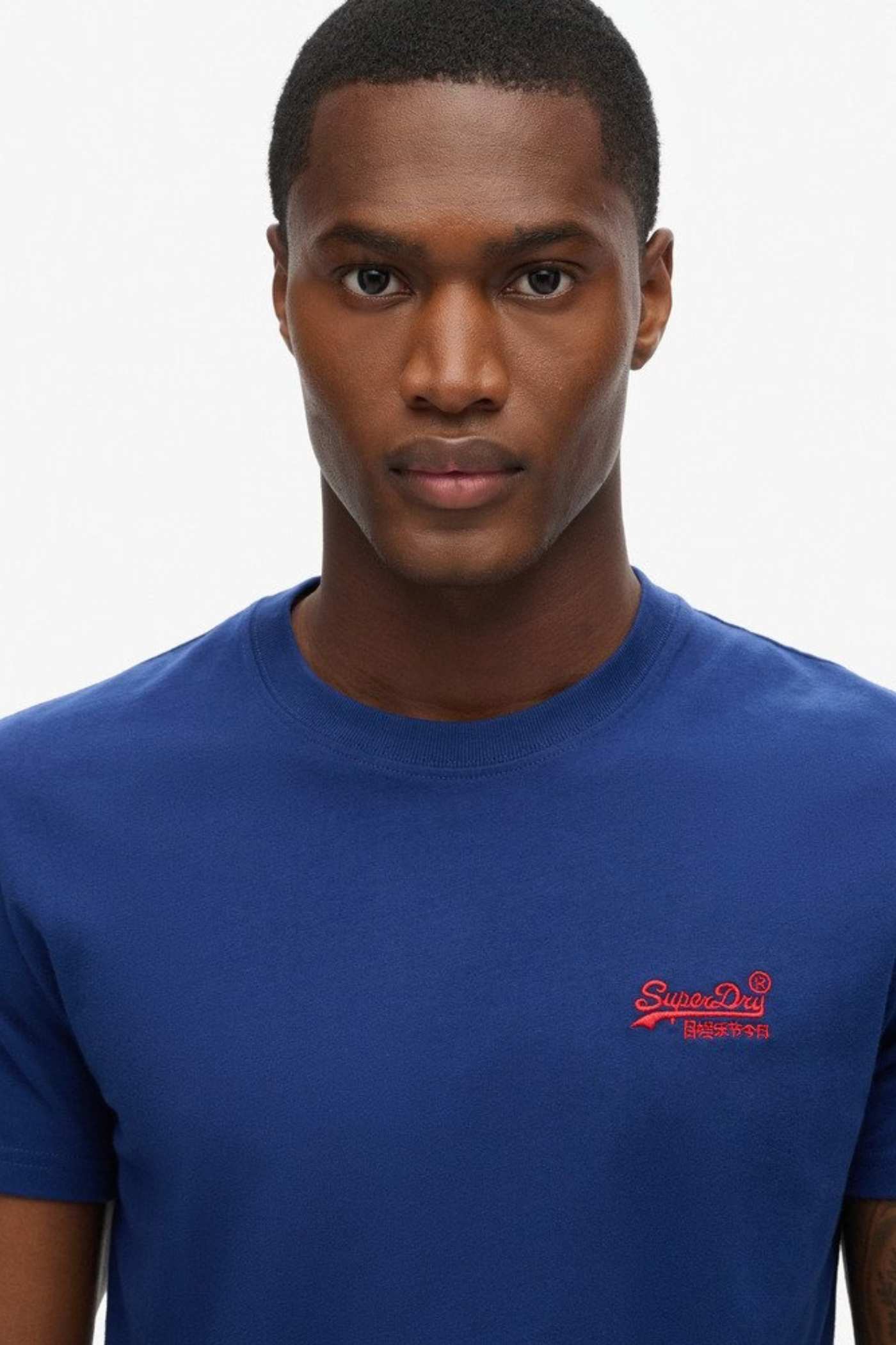 SUPERDRY Essential Logo Emb Tee-Supermarine Navy Supermarine Navy back view