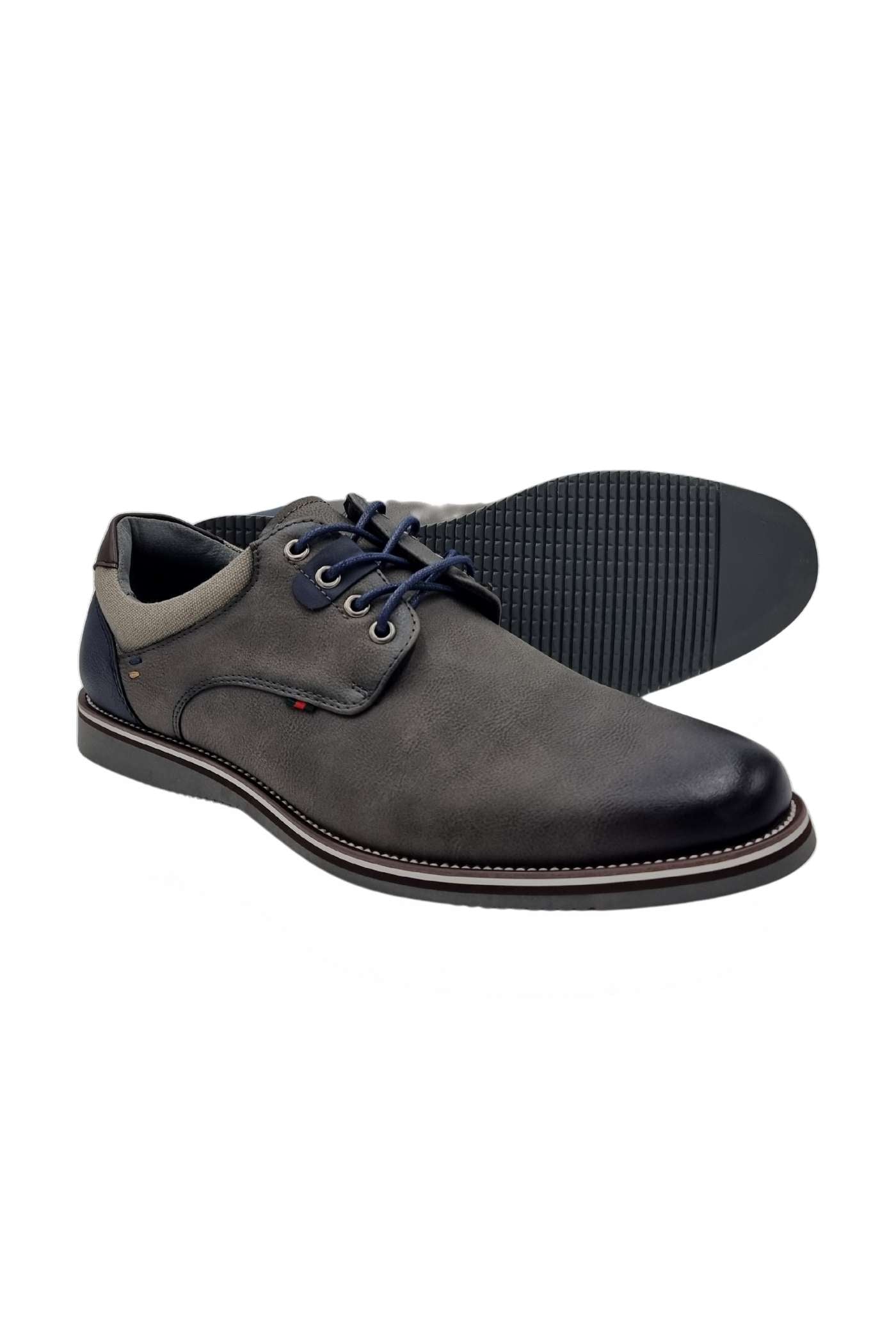 Men's Dolphman Lace Up Grey Shoe-Sole View