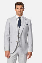 BENETTI Lucas Tapered Silver Waistcoat SILVER model front view