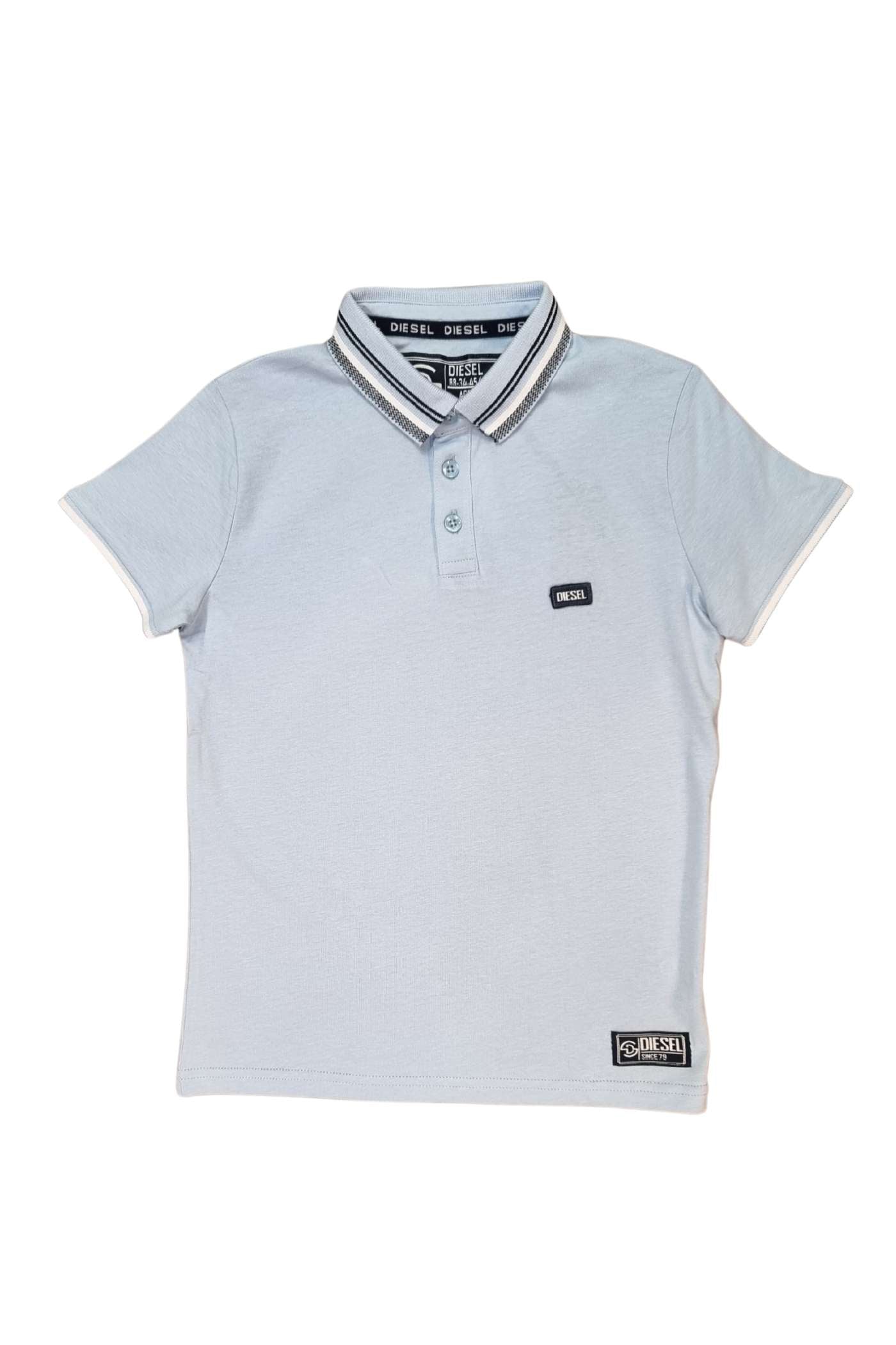 Boy's Aron Sky Blue Polo-Front View