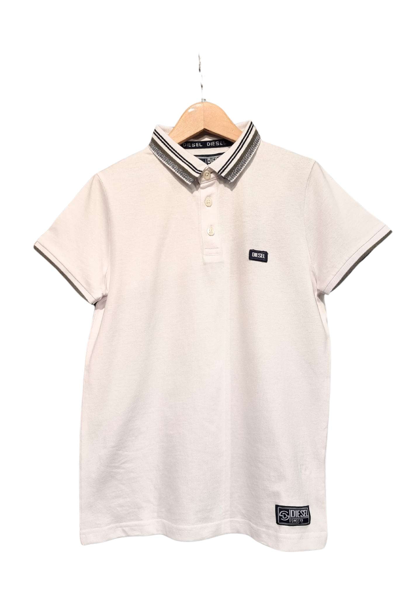 Boy's Aron White Polo-Front View