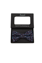 Zazzi Boyswear Burgundy Floral Boys Bow & Pocket Square Burgundy front view
