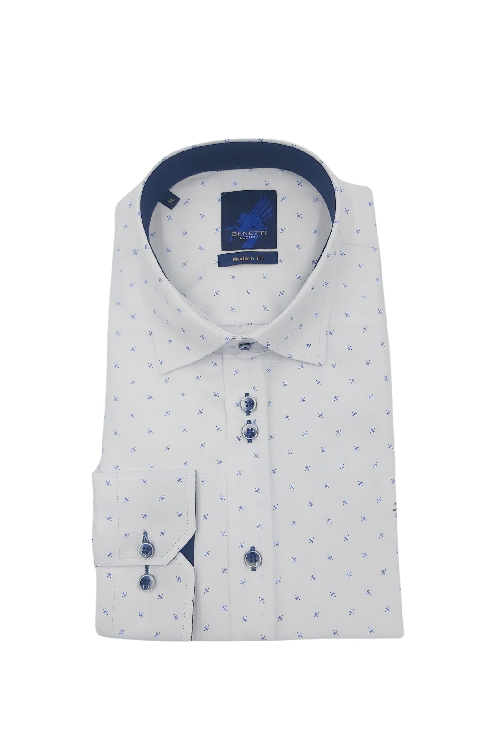 Men's Theo Casual Shirt - Blue-Front View