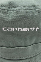 Carhartt WIP Script Bucket Hat-Park / White Park / White model front view