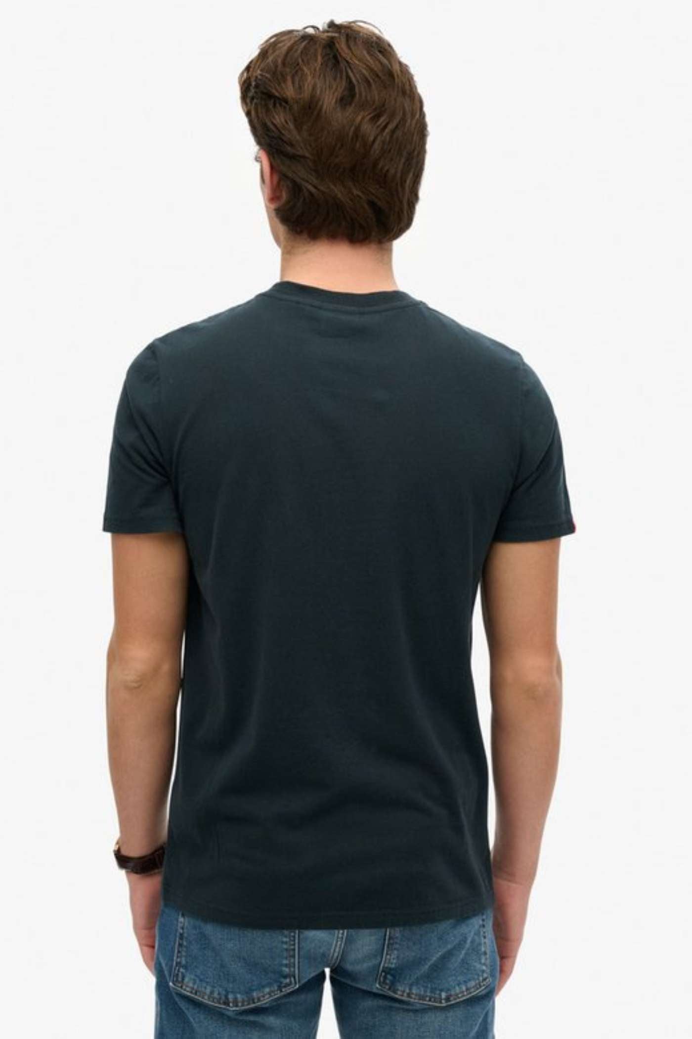 SUPERDRY Japan Stripe Relaxed Tee-Eclipse Navy ECLIPSE NAVY back view