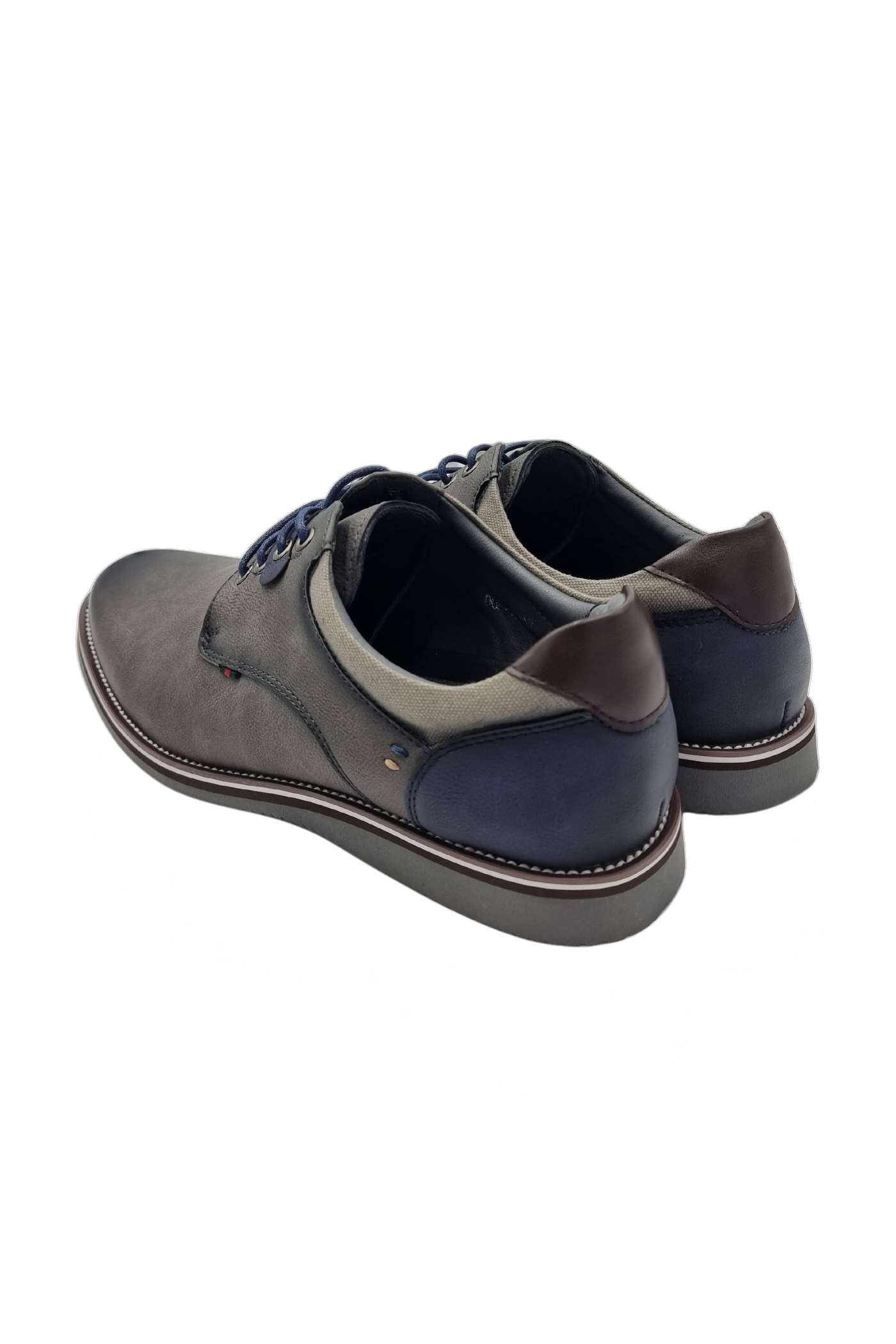 Men's Dolphman Lace Up Grey Shoe-Back View