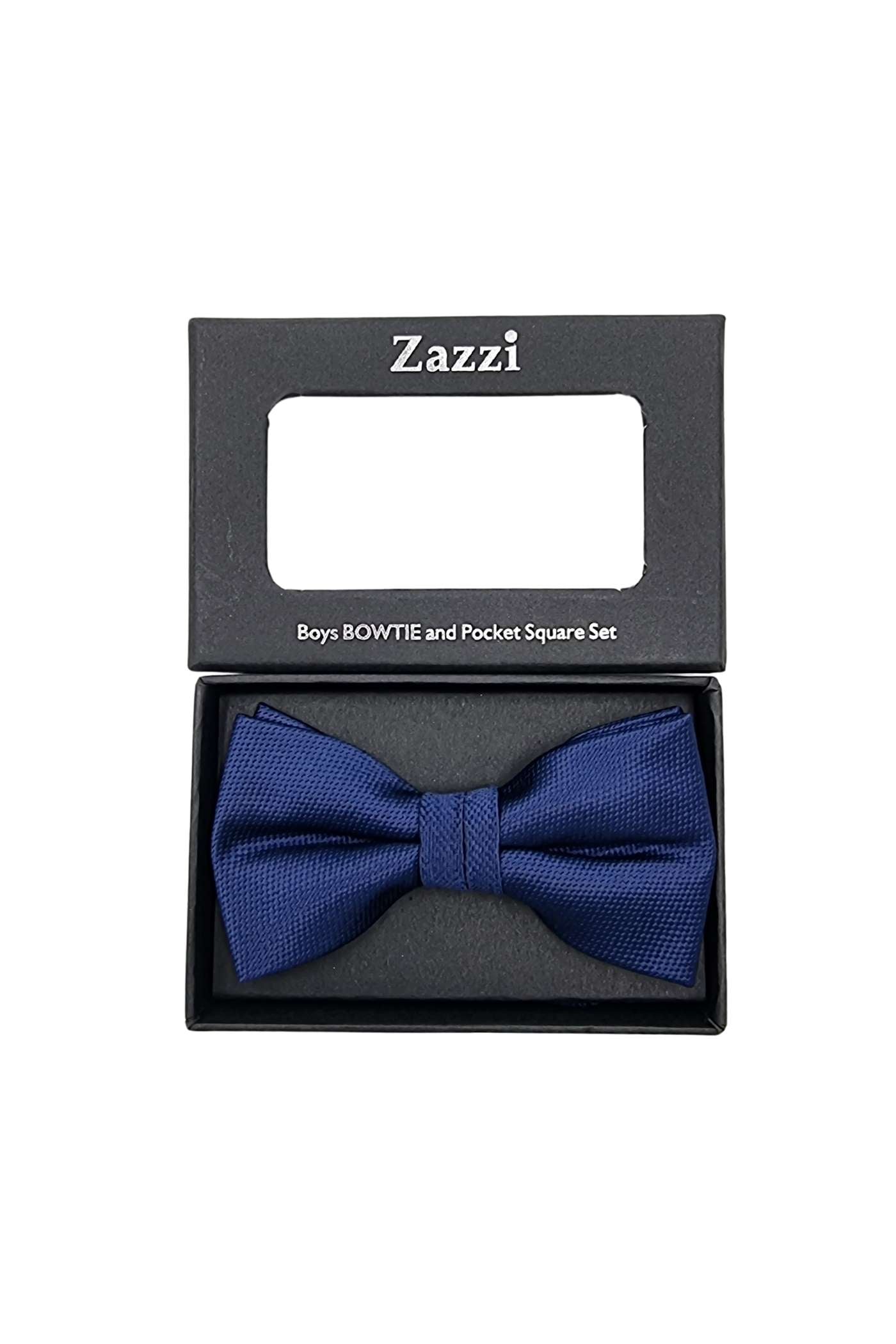 Navy Zazzi Boys Bow & Pocket Square Set