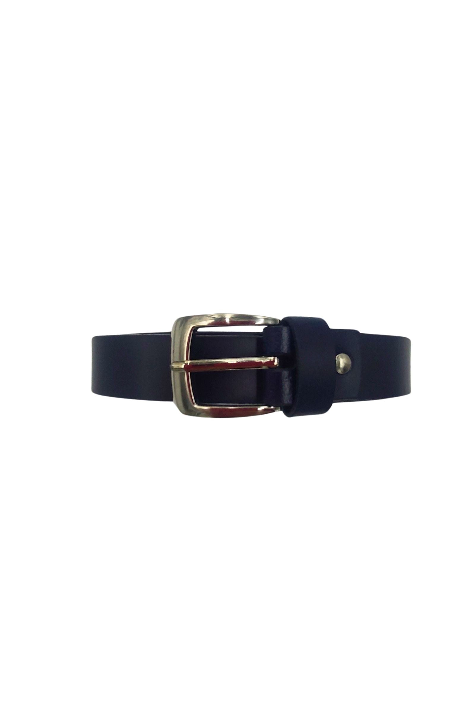 Front view of the boys navy belt