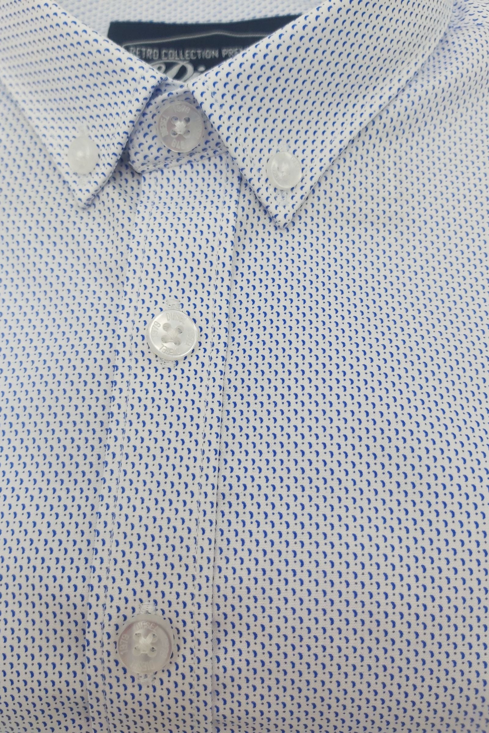 Ryan Boys White Pattern Shirt-Close Up View