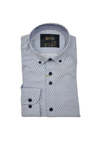 6TH SENSE Perform 3 Long Sleeve Navy/White/Yellow Hexagon Pattern Shirt Navy/White/Yellow front view