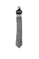 Zazzi Boyswear Boys Beige/Blue Floral Tie & Pocket Square Set Beige/Blue front view