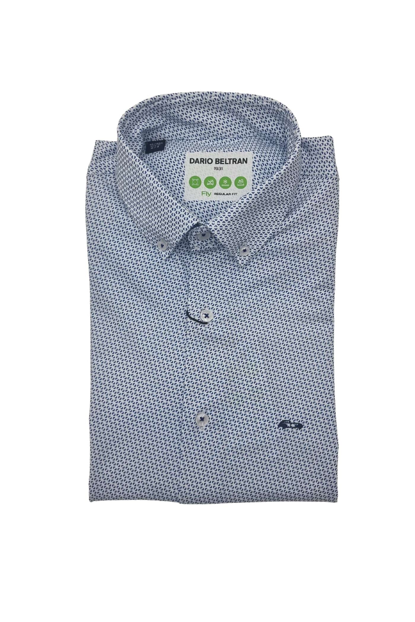 DARIO BELTRAN Badilla Navy/White Pattern Shirt Navy/White front view