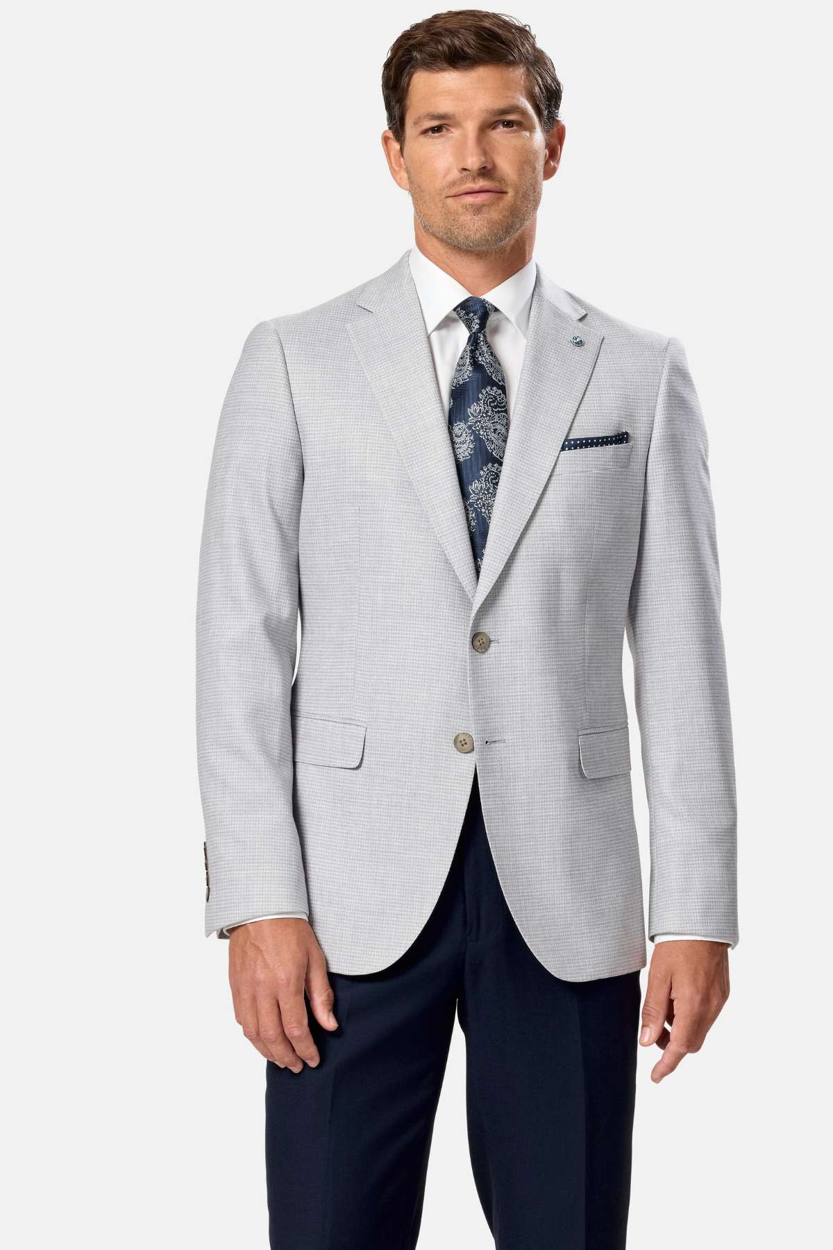 BENETTI Lucas Tapered Silver Blazer SILVER front view