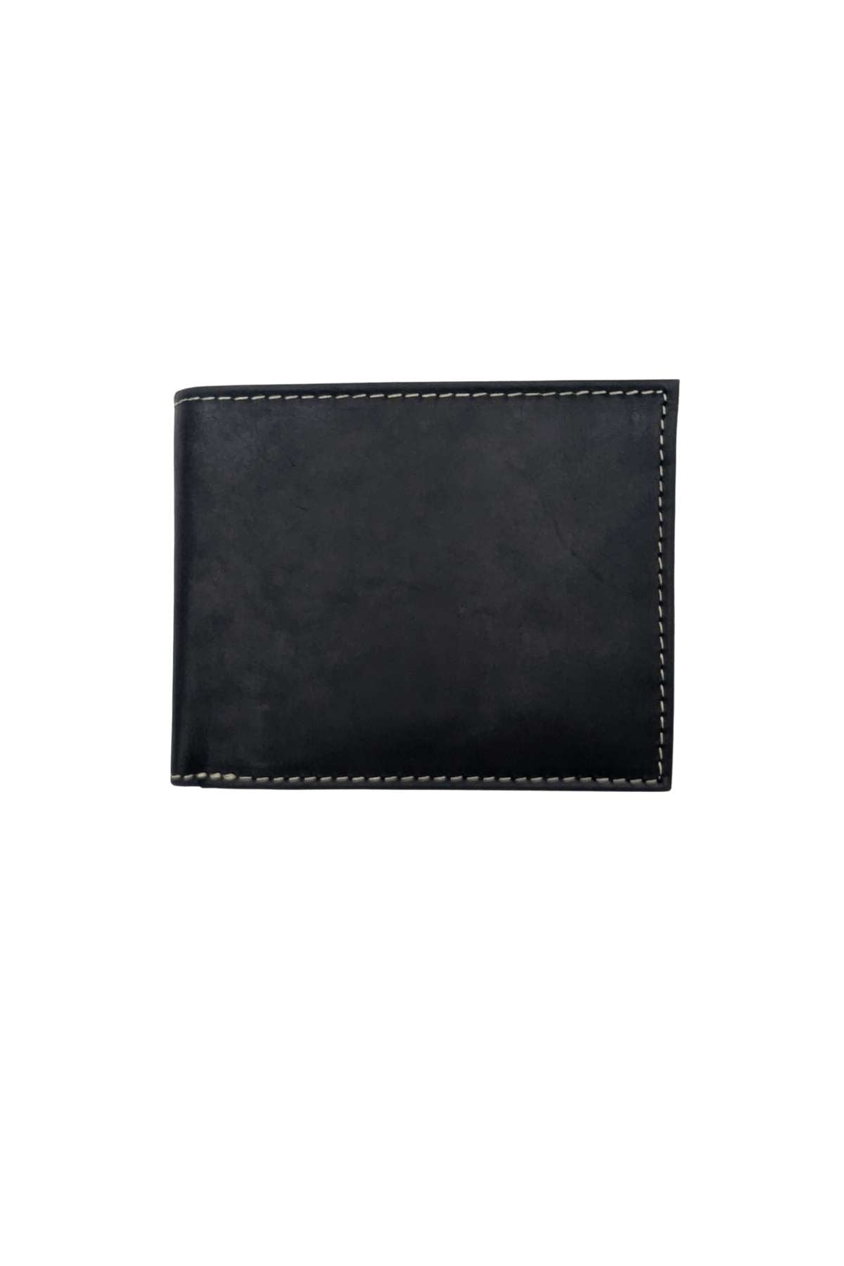 GILT EDGE Vintage Look Black Wallet BLACK front view