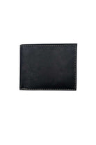 GILT EDGE Vintage Look Black Wallet BLACK front view