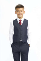 Cavani Boyswear Malibu Navy Boys 3 Piece Suit Navy model front view