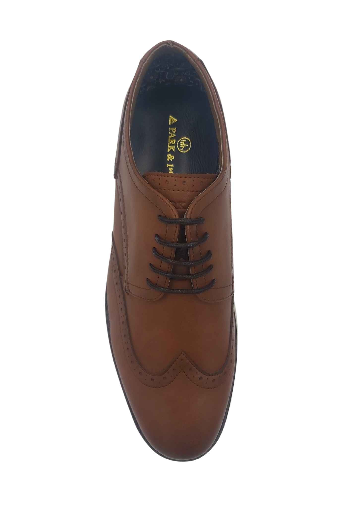 Park & 1st Greenpoint Lace Shoe - Cognac Cognac model front view
