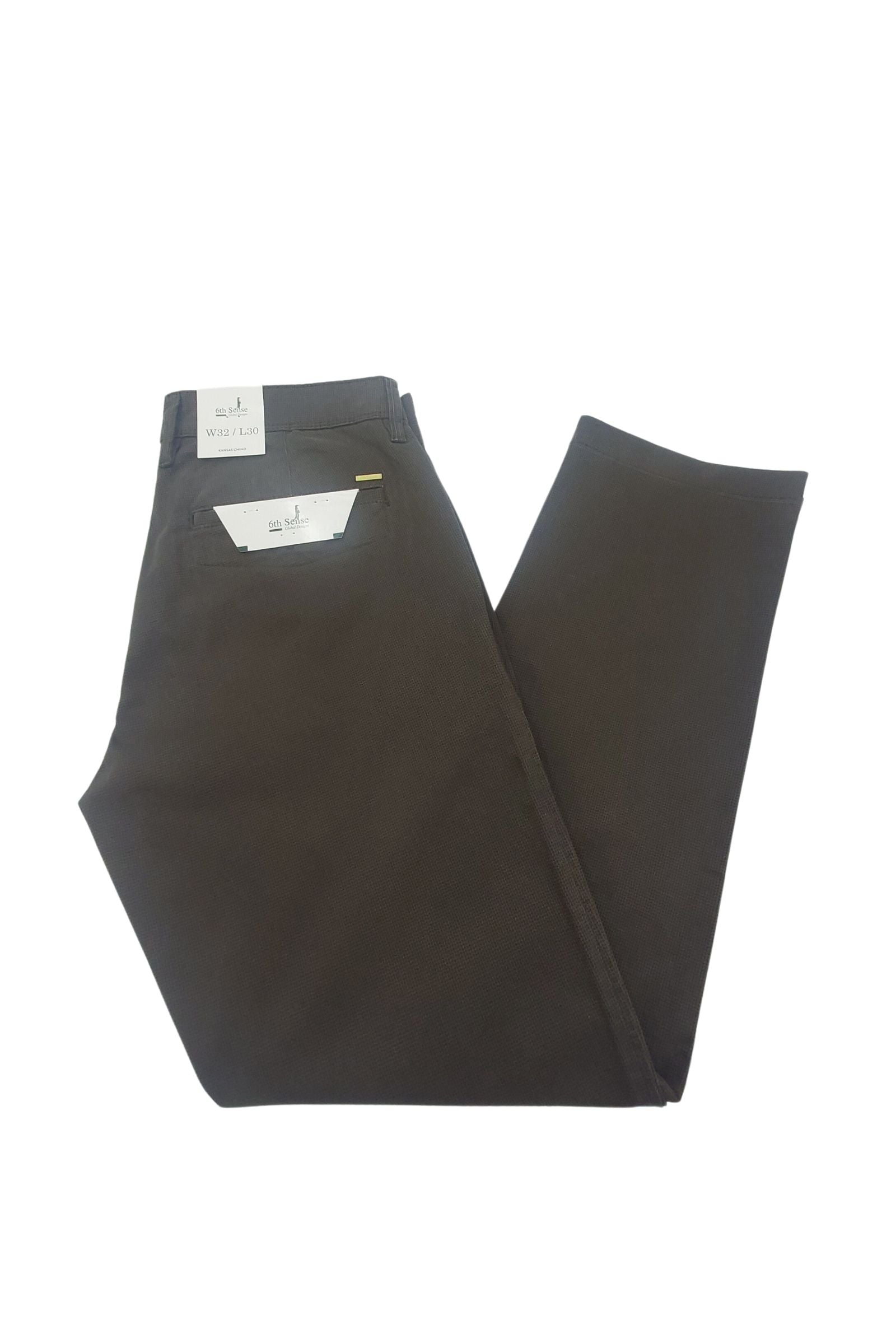 6TH SENSE Kansas Danzig Chinos - Brown Brown front view