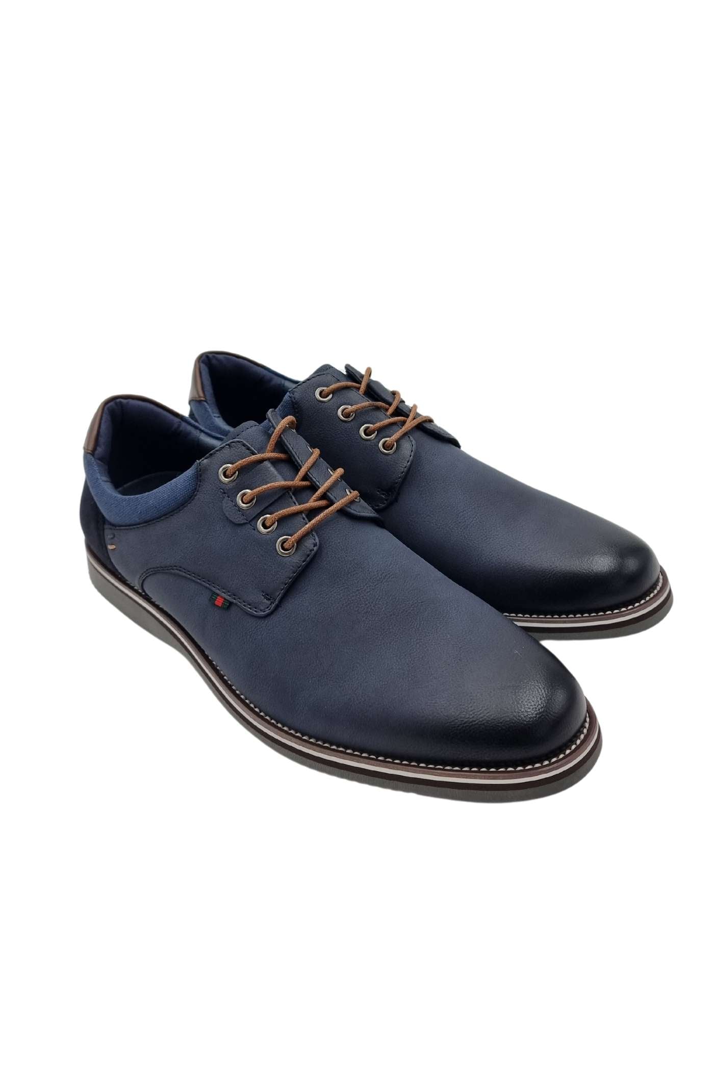 Men's Dolphman Lace Up Navy Shoe-Side View