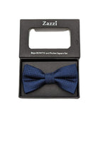 Navy Pattern Boys Bow & Pocket Square