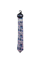Zazzi Boyswear Kid Boys Floral Tie & Pocket Square Set-Pink/Royal Blue Pink/Royal Blue front view