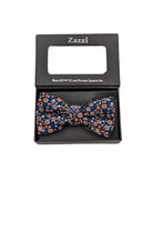 Zazzi Boyswear Orange Floral Boys Bow & Pocket Square Orange front view