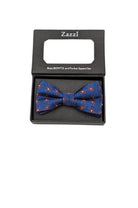 Zazzi Boyswear Navy/Burgundy Paisley Boys Bow & Pocket Square Navy/Burgundy front view