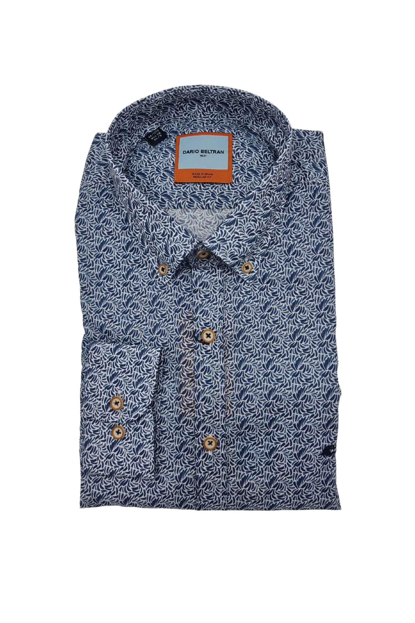 DARIO BELTRAN Garray Light Blue Shirt Navy/Whtie front view