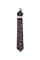 Zazzi Boyswear Orange Floral Boys Tie & Pocket Square Orange front view