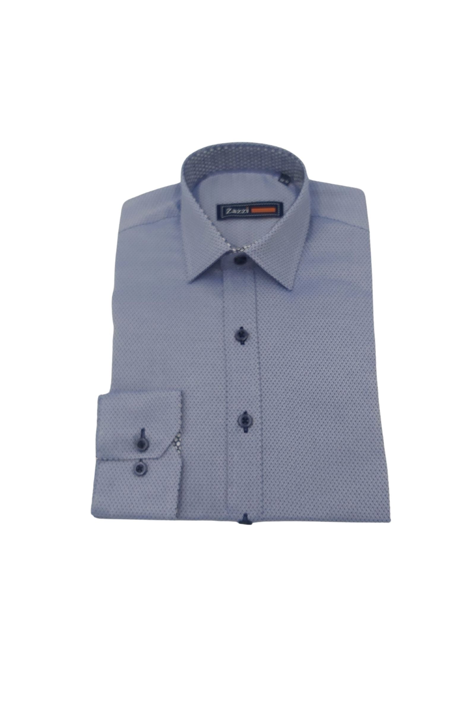 Zazzi Boyswear Zazzi Boys Blue/Navy Pattern Shirt BLUE/NAVY front view