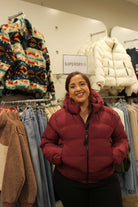 Superdry Ladies Hooded Sports Puffer Jacket-Stanton Red Stanton Red front view