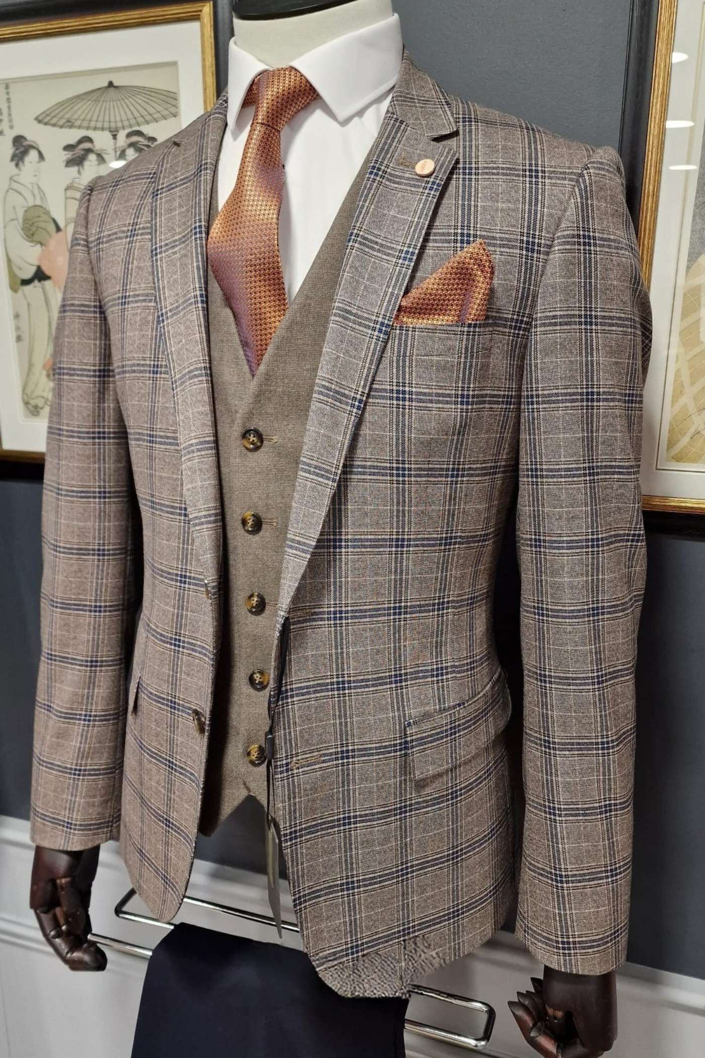 Noah 3 Piece Suit - Peppercorn-By 6th Sense