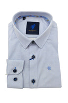 Benetti Boyswear Ronaldo Boys White With Blue Dot Pattern Shirt WHITE/BLUE front view